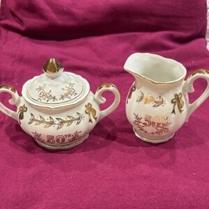 50th Anniversary Creamer and Sugar Set No cracks nor chips